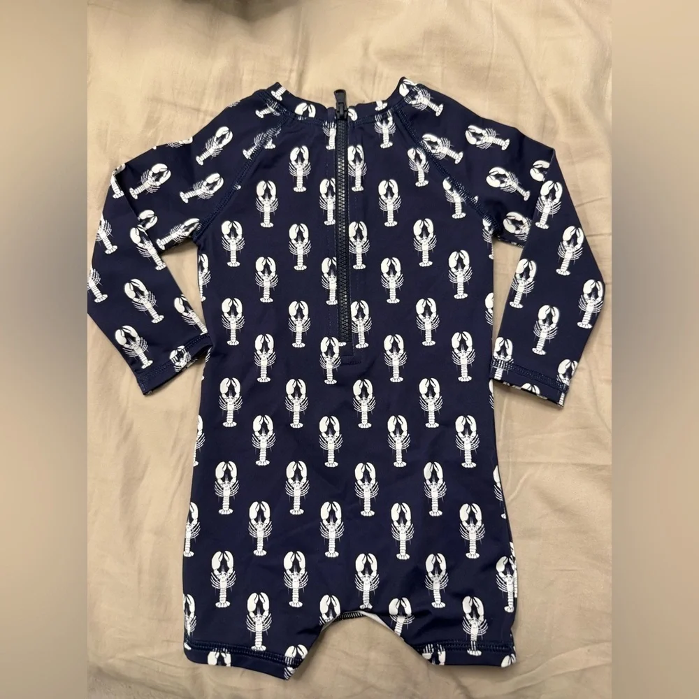 NWT Vineyard Vines Baby Lobster Long Sleeve One Piece Swimsuit Size 3-6 Months